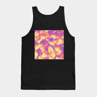 Pink and Golden Leaves Design Tank Top